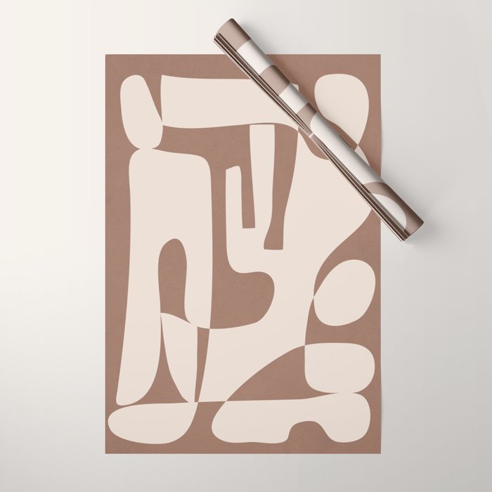 Mocha Modern Abstract 3 Wrapping Paper Gallery Image 1