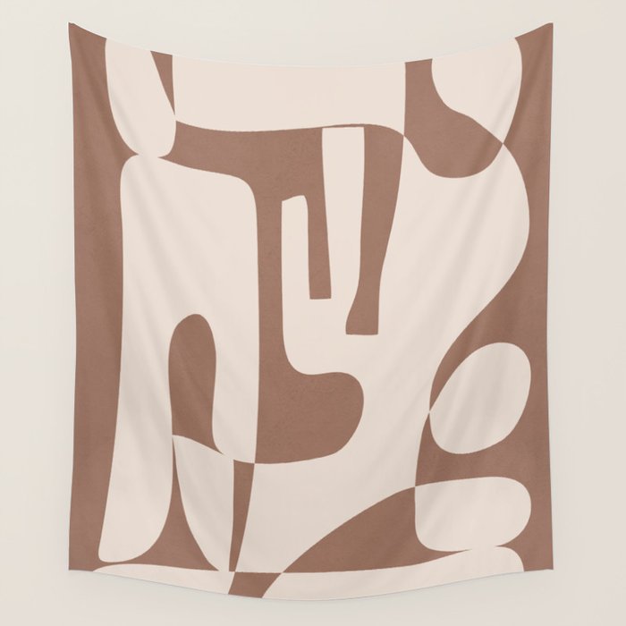 Mocha Modern Abstract 3 Wall Tapestry Gallery Image 4