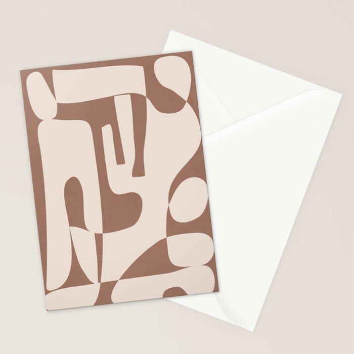 Mocha Modern Abstract 3 Stationery Card Gallery Image 2