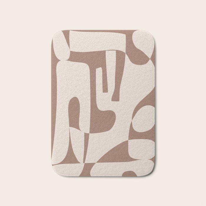 Mocha Modern Abstract 3 Bath Mat Gallery Image 1