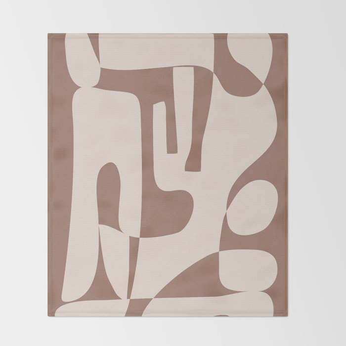 Mocha Modern Abstract 3 Throw Blanket Gallery Image 2