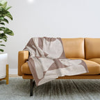Mocha Modern Abstract 3 Throw Blanket Gallery Image 1