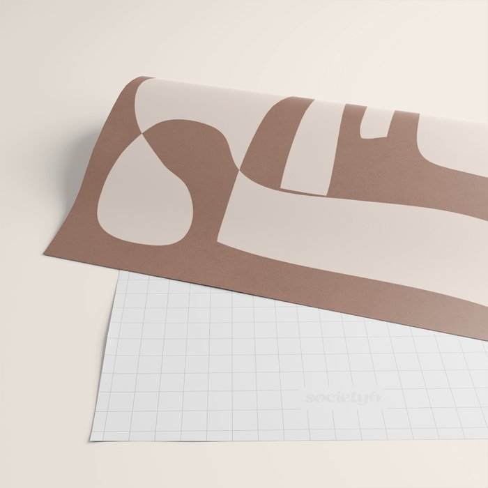 Mocha Modern Abstract 3 Wrapping Paper Gallery Image 2