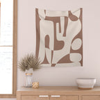 Mocha Modern Abstract 3 Wall Tapestry Gallery Image 2