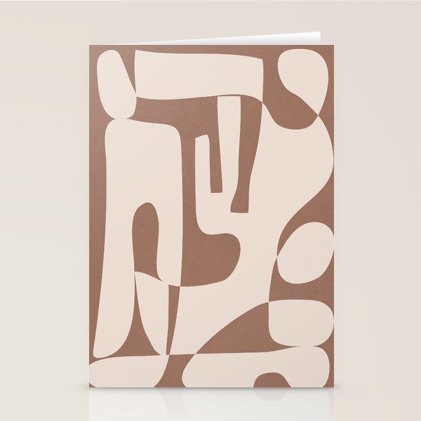 Mocha Modern Abstract 3 Stationery Card Gallery Image 1
