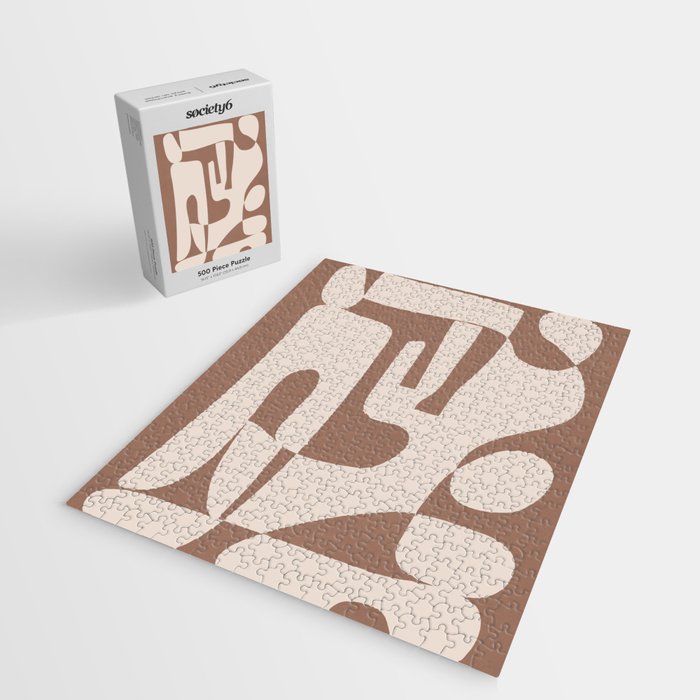 Mocha Modern Abstract 3 Jigsaw Puzzle Gallery Image 2