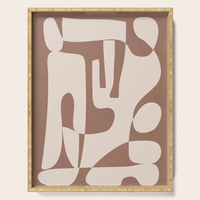 Mocha Modern Abstract 3 Serving Tray Gallery Image 1