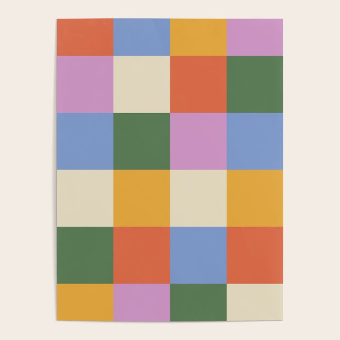 Bold Colorful Checks Pattern - Large XXXVII Poster Gallery Image 4