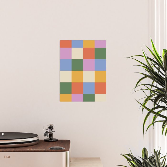 Bold Colorful Checks Pattern - Large XXXVII Poster Gallery Image 2