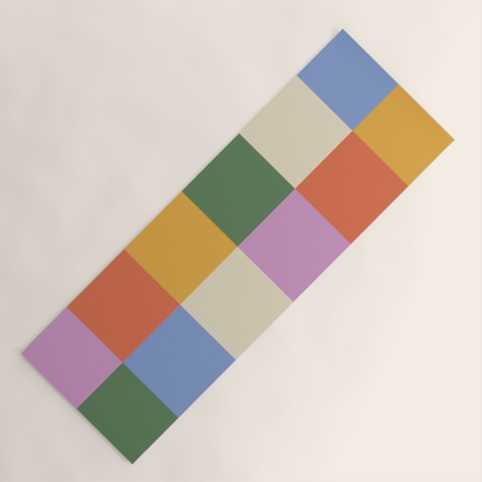 Bold Colorful Checks Pattern - Large XXXVII Yoga Mat Gallery Image 1