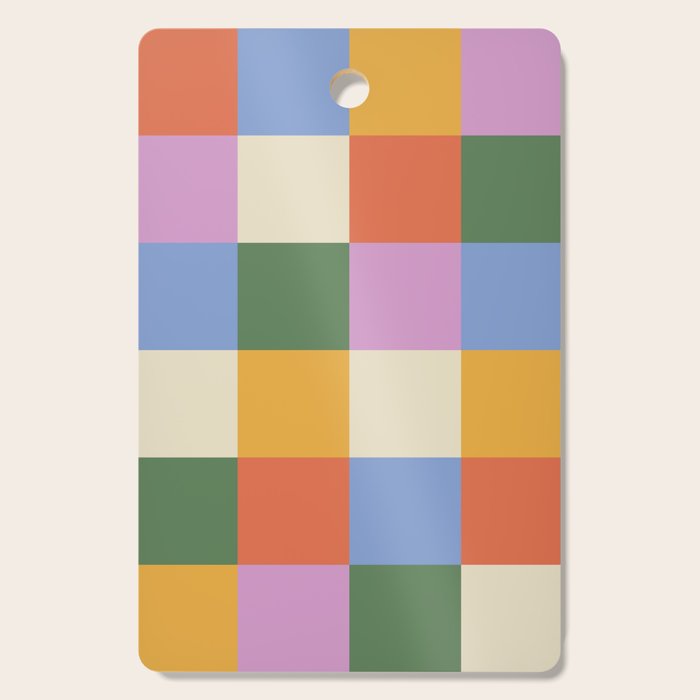 Bold Colorful Checks Pattern - Large XXXVII Cutting Board Gallery Image 1
