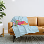 Fractal Bear - neon colorways Throw Blanket Gallery Image 1