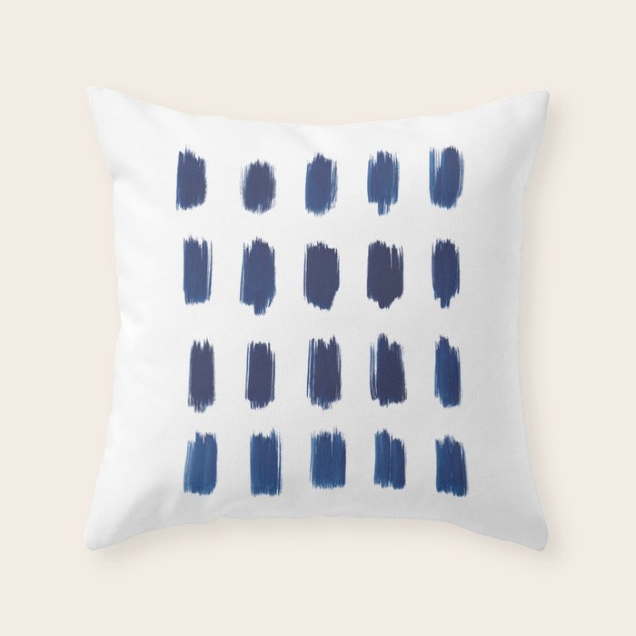 Indigo Abstract Brush Strokes | No. 6 Throw Pillow Gallery Image 6