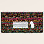 Mangatsika Mountain Stripe - Gold, pink, and teal Desk Mat Gallery Image 1