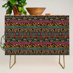 Mangatsika Mountain Stripe - Gold, pink, and teal Credenza Gallery Image 1