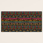 Mangatsika Mountain Stripe - Gold, pink, and teal Desk Mat Gallery Image 3