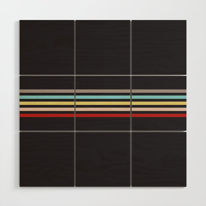 Ujimasa - Classic Retro Stripes Wood Wall Art Gallery Image 1