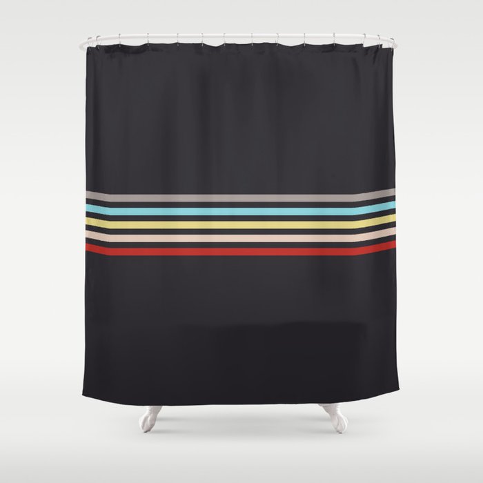 Ujimasa - Classic Retro Stripes Shower Curtain Gallery Image 1