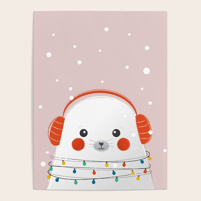 Christmas Animals - Cute Seal Poster Gallery Image 4