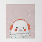 Christmas Animals - Cute Seal Throw Blanket Gallery Image 2