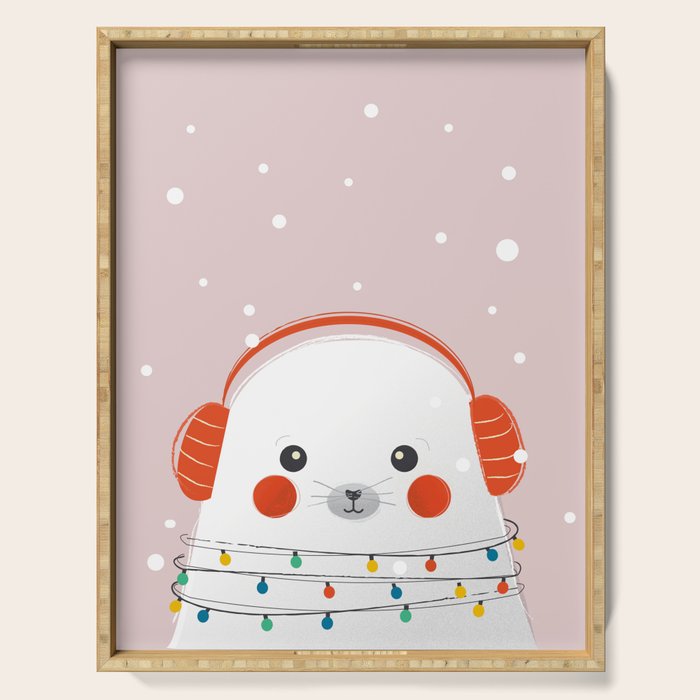 Christmas Animals - Cute Seal Serving Tray Gallery Image 1