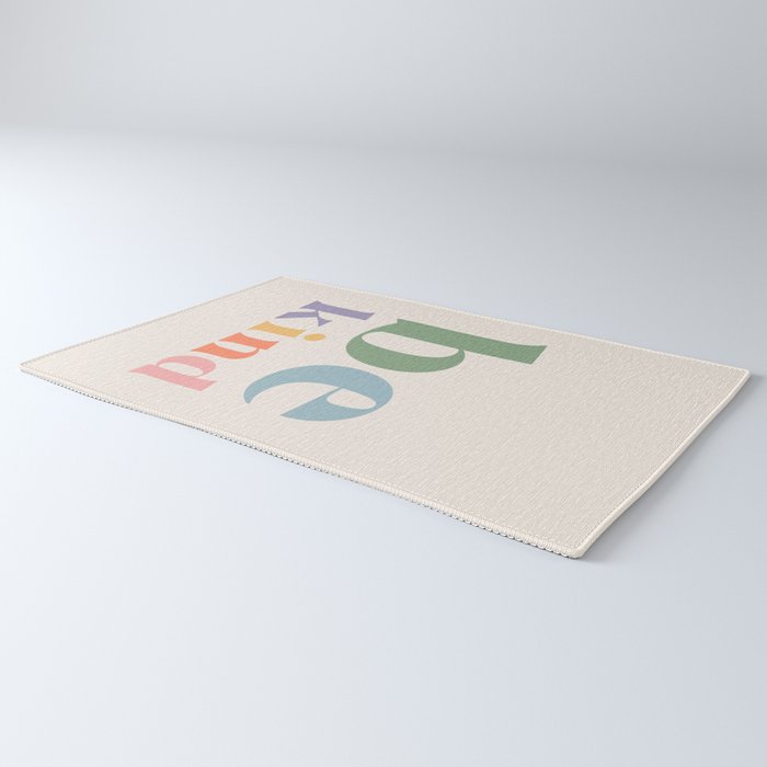 Be Kind Inspirational Quote Danish Pastel Print Rug Gallery Image 3