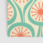 Mid Century Modern Atomic Drops Teal Orange Pattern Poster Gallery Image 3