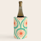 Mid Century Modern Atomic Drops Teal Orange Pattern Wine Chiller Gallery Image 2