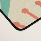 Mid Century Modern Atomic Drops Teal Orange Pattern Desk Mat Gallery Image 4