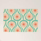 Mid Century Modern Atomic Drops Teal Orange Pattern Welcome Mat Gallery Image 1