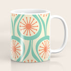 Mid Century Modern Atomic Drops Teal Orange Pattern Coffee Mug Gallery Image 1