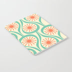 Mid Century Modern Atomic Drops Teal Orange Pattern Notebook Gallery Image 2