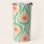 Mid Century Modern Atomic Drops Teal Orange Pattern Travel Mug Gallery Image 2