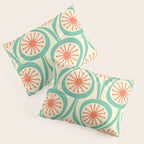 Mid Century Modern Atomic Drops Teal Orange Pattern Pillow Sham Gallery Image 3