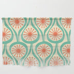 Mid Century Modern Atomic Drops Teal Orange Pattern Wall Hanging Gallery Image 1