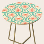 Mid Century Modern Atomic Drops Teal Orange Pattern Side Table Gallery Image 2