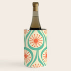 Mid Century Modern Atomic Drops Teal Orange Pattern Wine Chiller Gallery Image 3