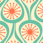 Mid Century Modern Atomic Drops Teal Orange Pattern Coffee Mug Gallery Image 2