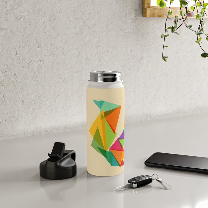 Fractal geometric Squirrel Water Bottle Gallery Image 5