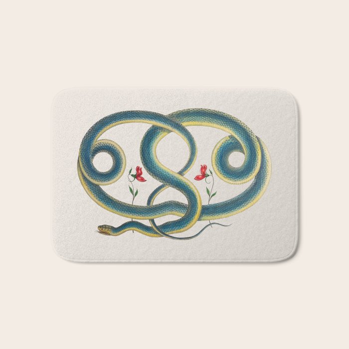 Albertus Seba Snakes Flowers Engraving Bath Mat Gallery Image 1