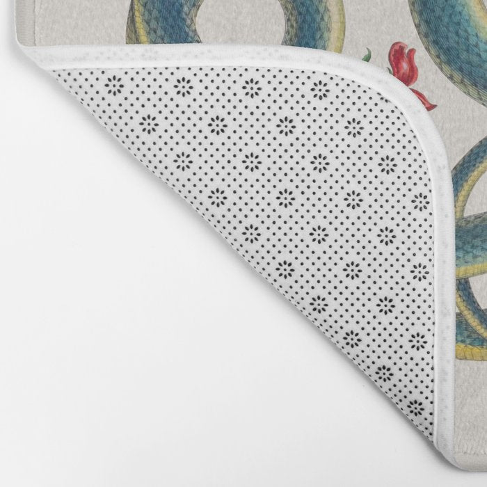 Albertus Seba Snakes Flowers Engraving Bath Mat Gallery Image 2