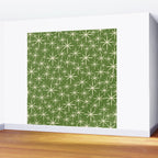 Atomic Age Starbursts - Mid Century Modern Pattern in Cream and Retro Christmas Green Wall Mural Gallery Image 2