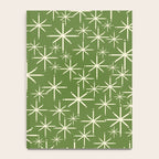 Atomic Age Starbursts - Mid Century Modern Pattern in Cream and Retro Christmas Green Notebook Gallery Image 4