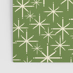 Atomic Age Starbursts - Mid Century Modern Pattern in Cream and Retro Christmas Green Poster Gallery Image 3