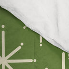 Atomic Age Starbursts - Mid Century Modern Pattern in Cream and Retro Christmas Green Comforter Gallery Image 4