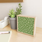 Atomic Age Starbursts - Mid Century Modern Pattern in Cream and Retro Christmas Green Mini Art Print Gallery Image 2