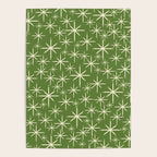 Atomic Age Starbursts - Mid Century Modern Pattern in Cream and Retro Christmas Green Poster Gallery Image 4