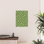 Atomic Age Starbursts - Mid Century Modern Pattern in Cream and Retro Christmas Green Poster Gallery Image 2