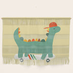 Dinosaur on retro skateboard Wall Hanging Gallery Image 1