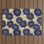 Blue Flower Pattern Outdoor Rug Gallery Image 1